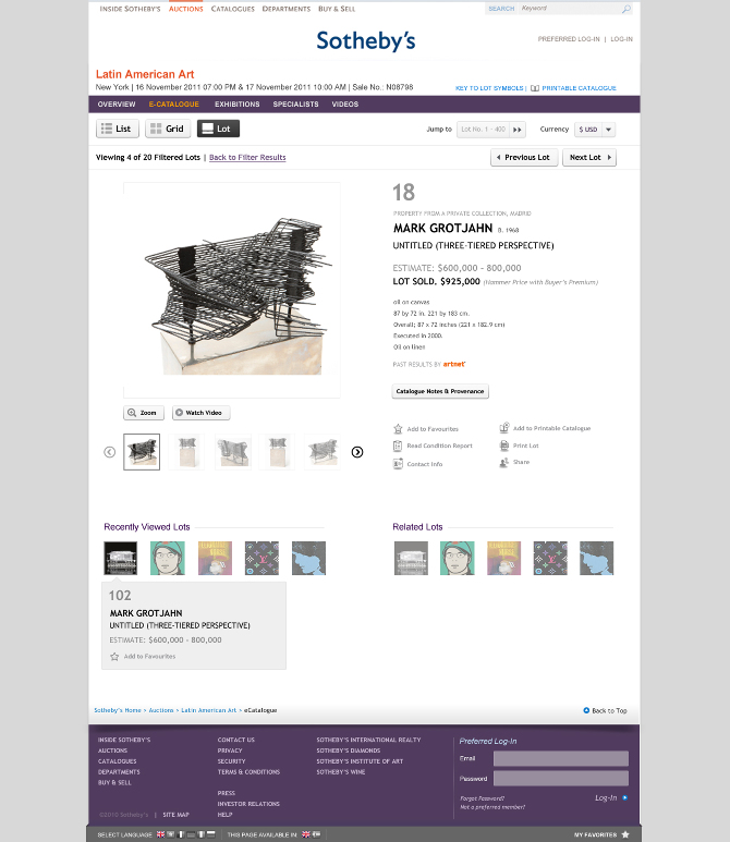 Auction - Lot detail view
