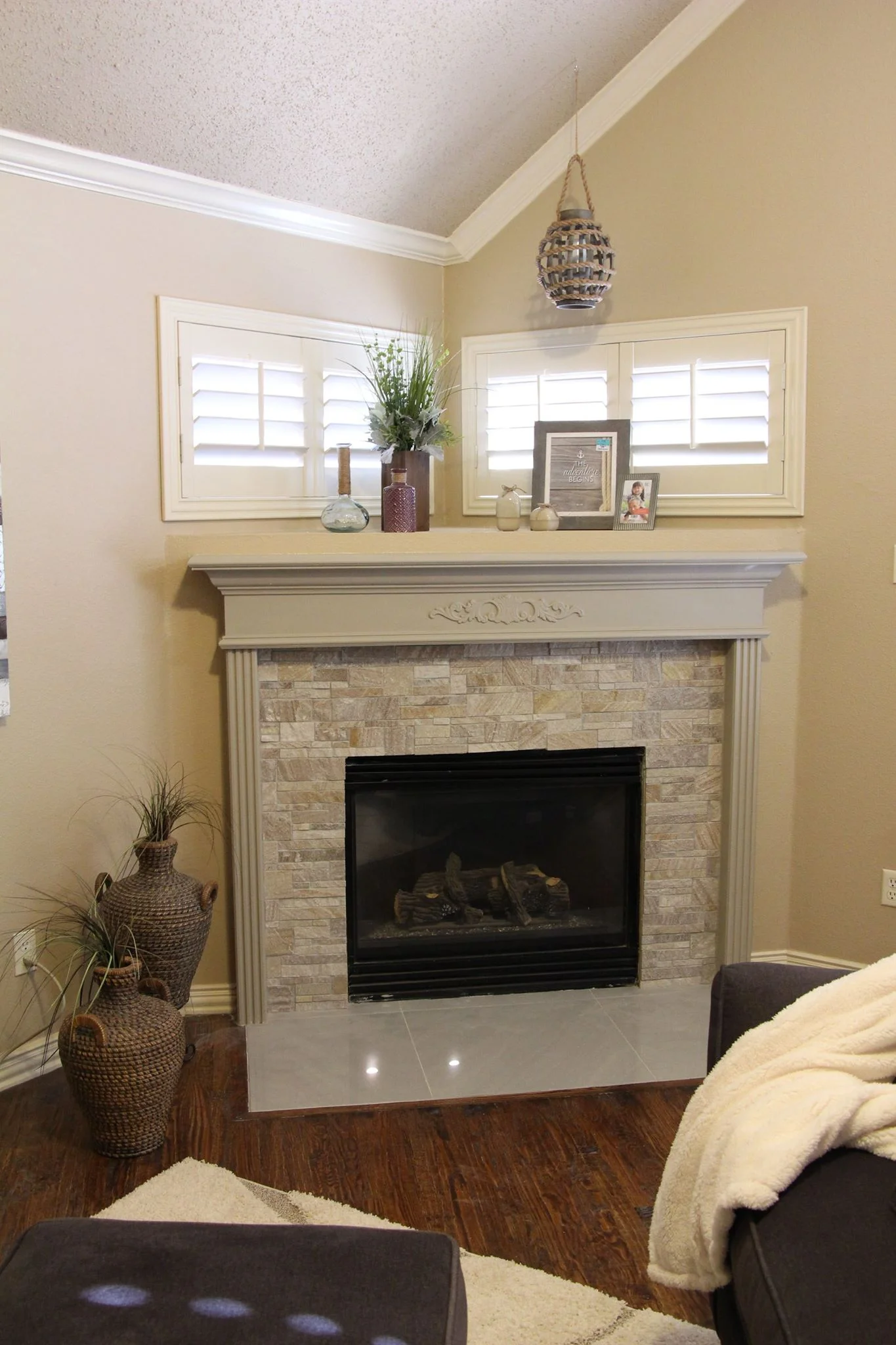 Full service Client: fireplace refresh, accessories, & styling