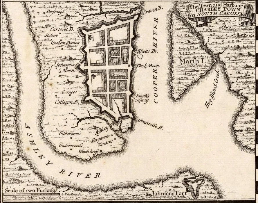 Herman Moll Map of the Walled City, 1733