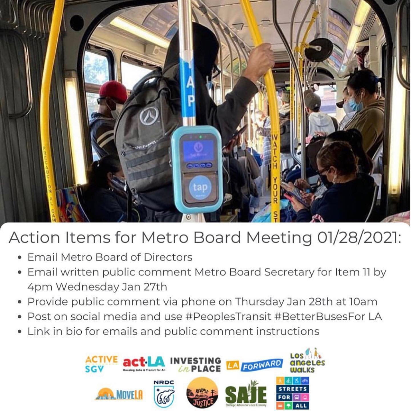 Reposting this action item from @investinplace who does an incredible job untangling the complexities of public transit in Los Angeles.
We have sent our formal letter opposing Item 11 on tomorrow&rsquo;s @metrolosangeles agenda. We must restore servi