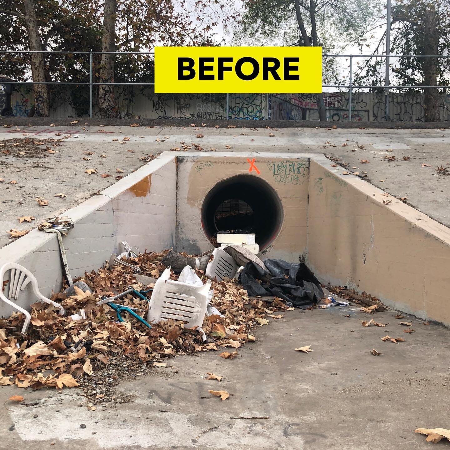 Storm drain clean-up on LA River path. We did not want to see the debris go into the river in the coming rain. We retrieved lighters, styrofoam, building materials, plastic and glass bottles, etc.  We filled two city trash bins and the rest is stashe