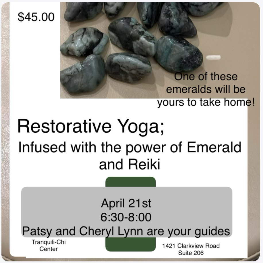 Emerald Serenity: A Restorative Yoga &amp; Reiki Experience