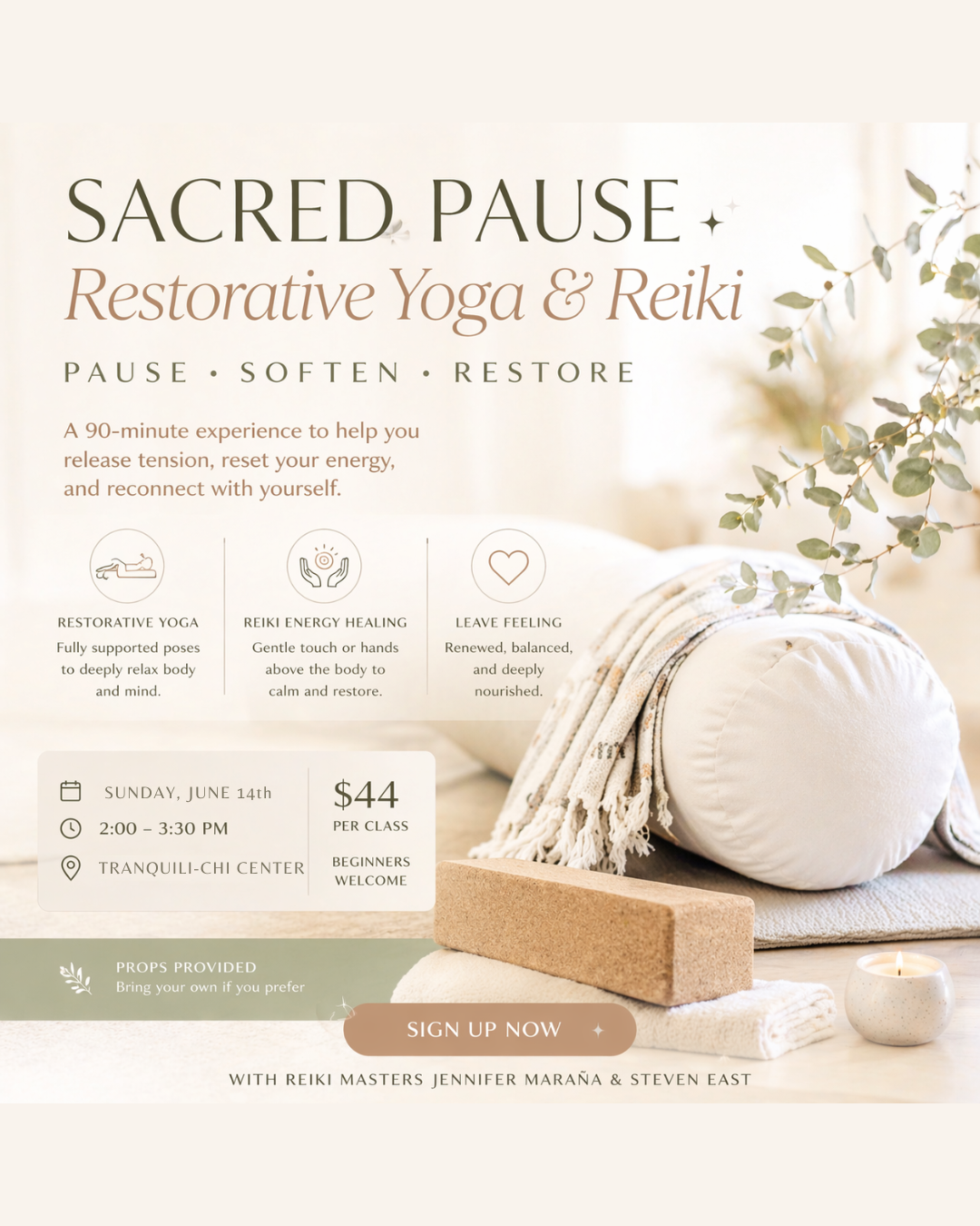 Sacred Pulse: Restorative Yoga &amp; Reiki