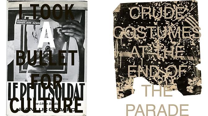 Left I TOOK A BULLET FOR CULTURE, 2012 Archival inkjet prints on Hahnemule Fine Art photo rag paper, 18 x 15 1⁄2 in. Right END OF THE PARADE, 2012 Archival inkjet prints on Hahnemule Fine Art photo rag paper, 36 x 29 in.