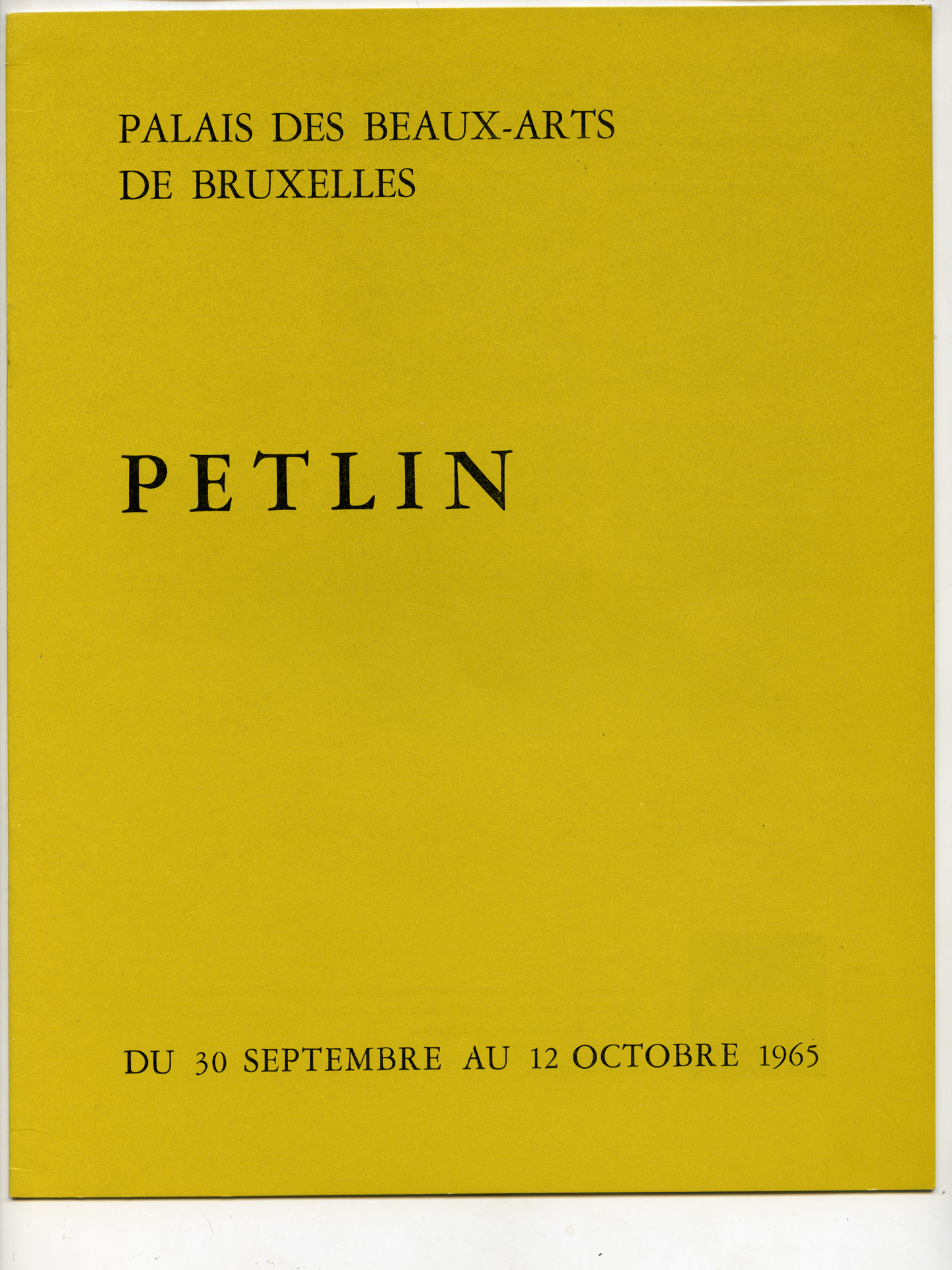 Exhibition at Palais ds Beaux Arts, Bruxelles (1965)