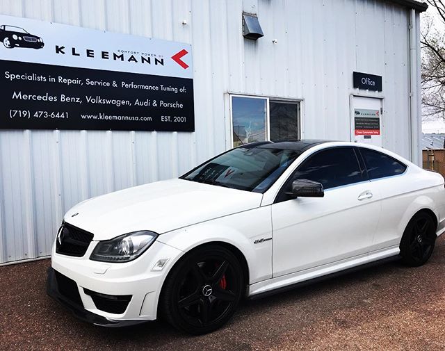 Just about finished up with this C63! Its In for long tube headers and an ECU tune. We&rsquo;re just waiting on the Dyno to be available and we&rsquo;ll get a post run! #c63amg #mercedesbenz #kleemannusa #kleemannperformance #longtubeheaders #ecutune