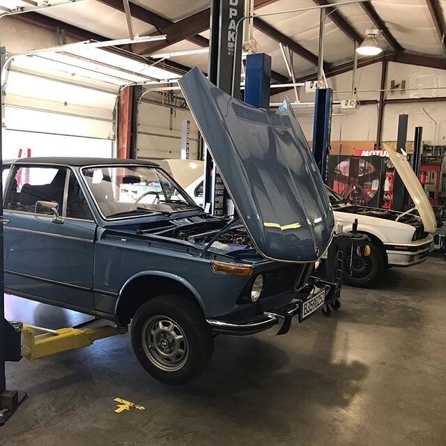 We don&rsquo;t typically accept BMW work...however Brandon has a soft spot for the oldies! #bmw2002bauer #convertible #bmw325ix #localgermancarmechanic 🔧👨🏼&zwj;🔧🚙