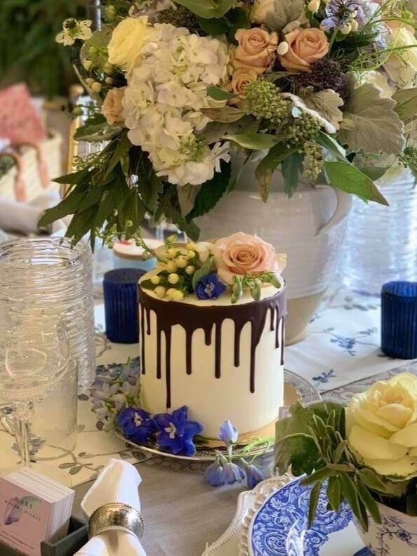This Sweet Half-Naked Cake Took The Show - How to Style A Tablescape Like A Professional - 6th in this series