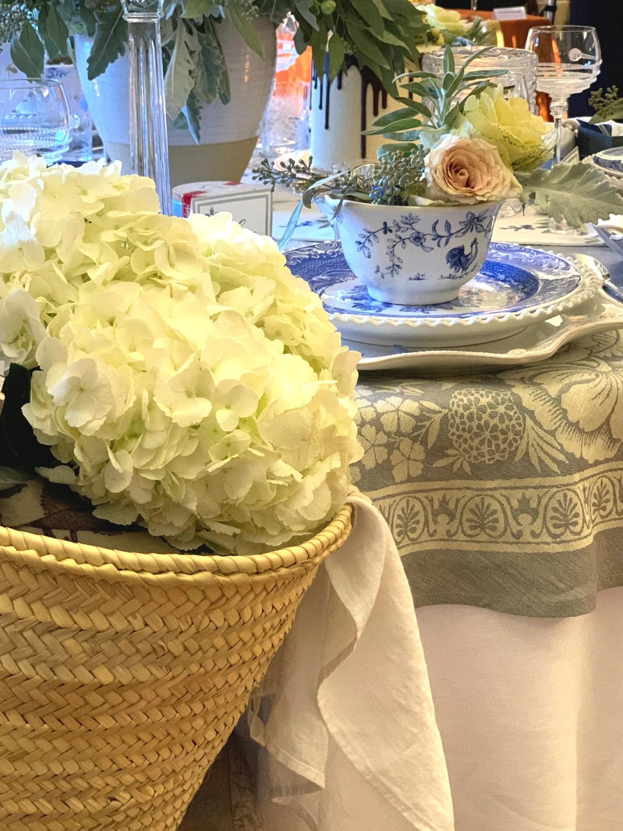 I had four layers of linen on my table before adding the rest of the table decor.