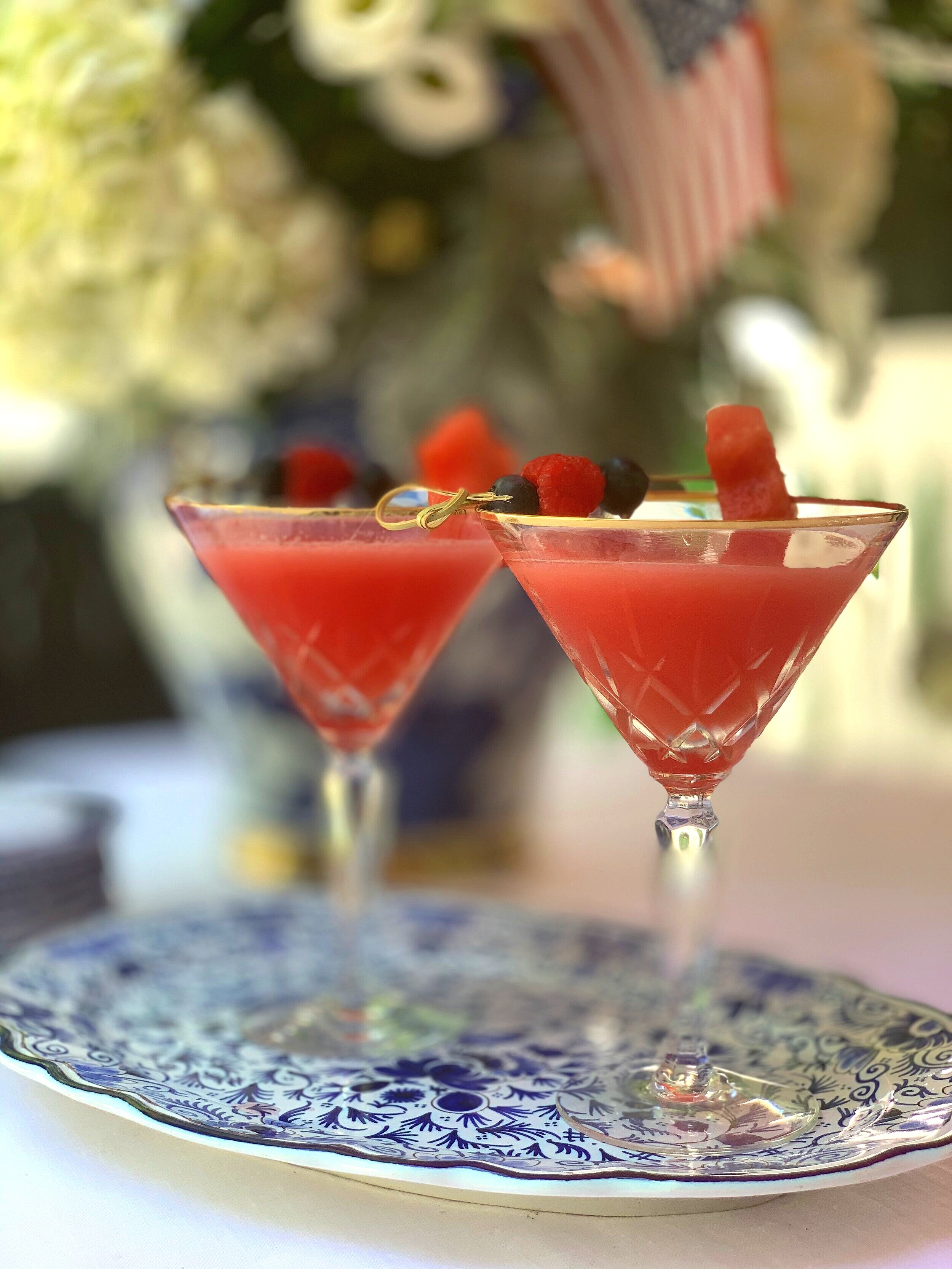 Independence Day Watermelon Mint Lime Martini