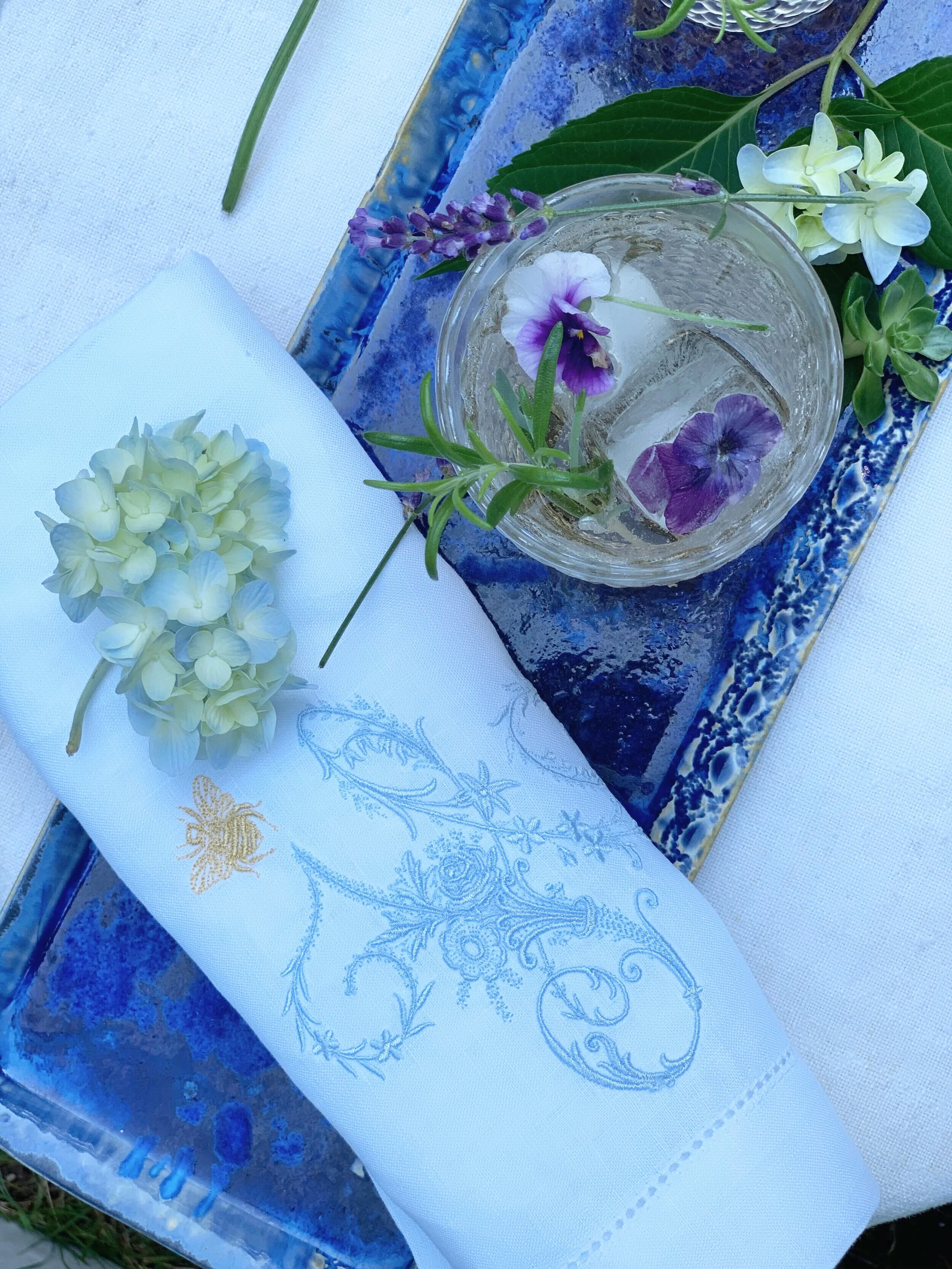 I just adore my monogrammed linen napkins. I use them when I want to create a beautiful presentation. I think everyone has those things that make you feel special. These are mine.