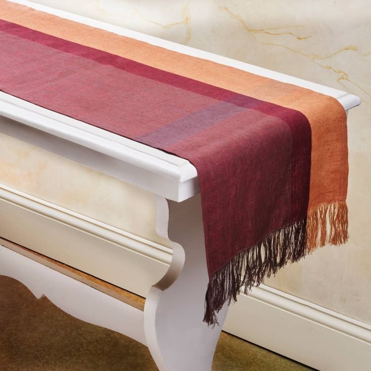 Rose Wine Linen Table Runner | Handwoven Fair Trade Flax Linen