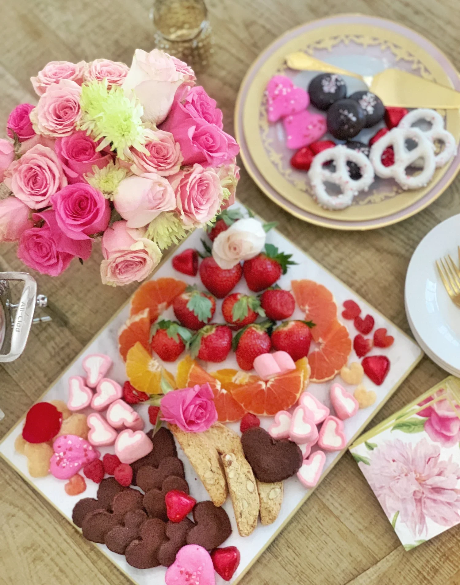 Valentine’s Day Fondue Charcuterie Board