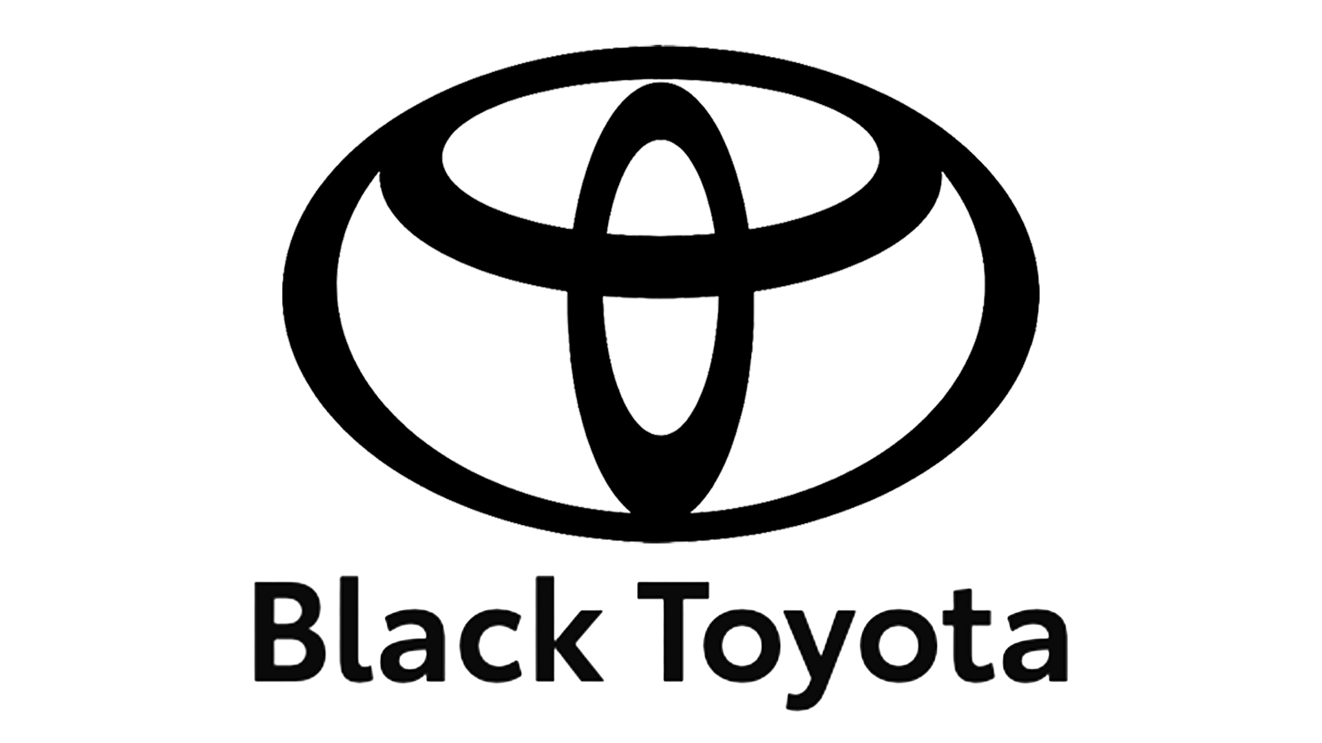 The image features the Toyota logo with a bold black star-like emblem above the text 'Black Toyota' in black and gray.