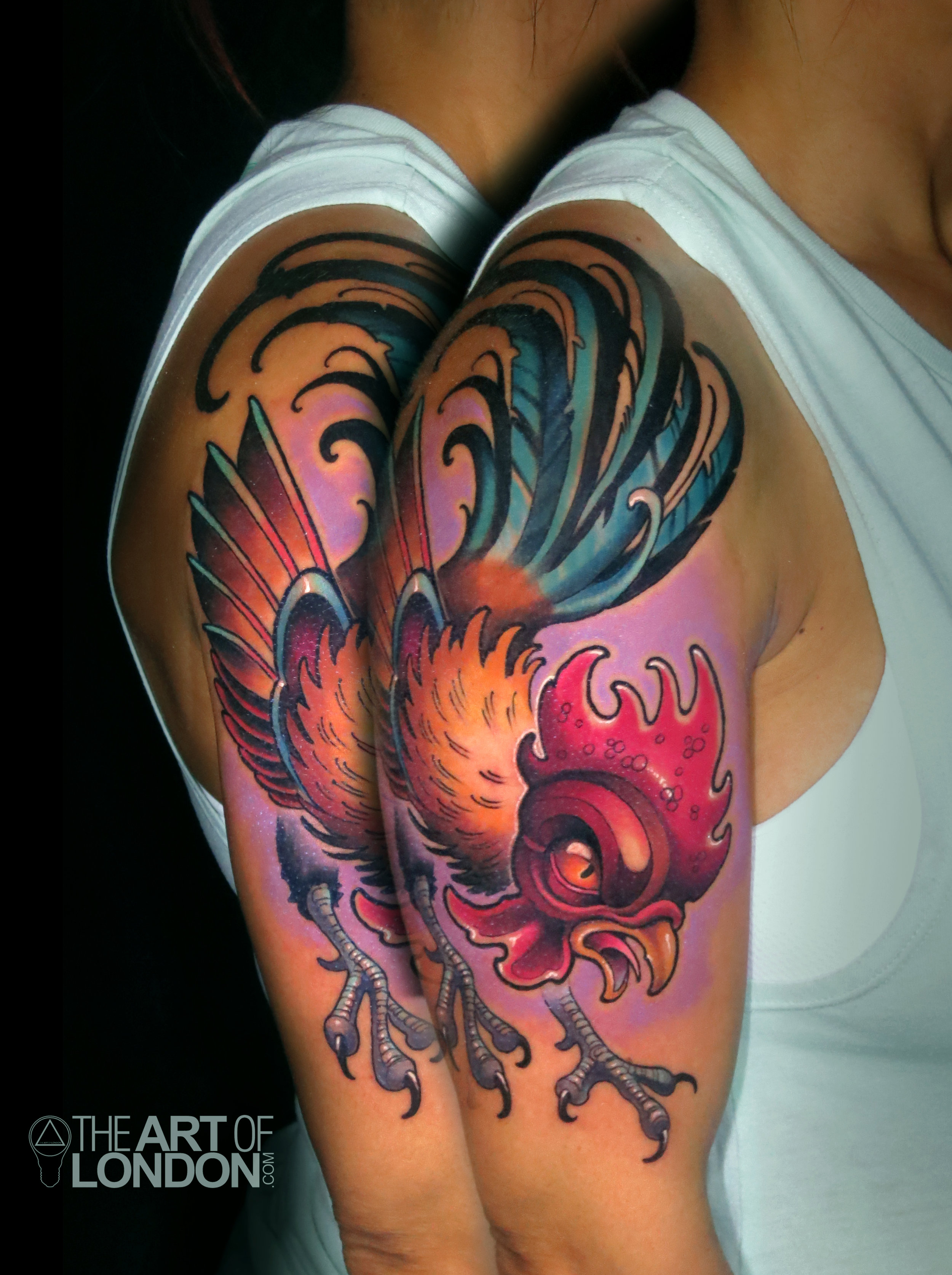 rooster new school illustrative tattoo.jpg