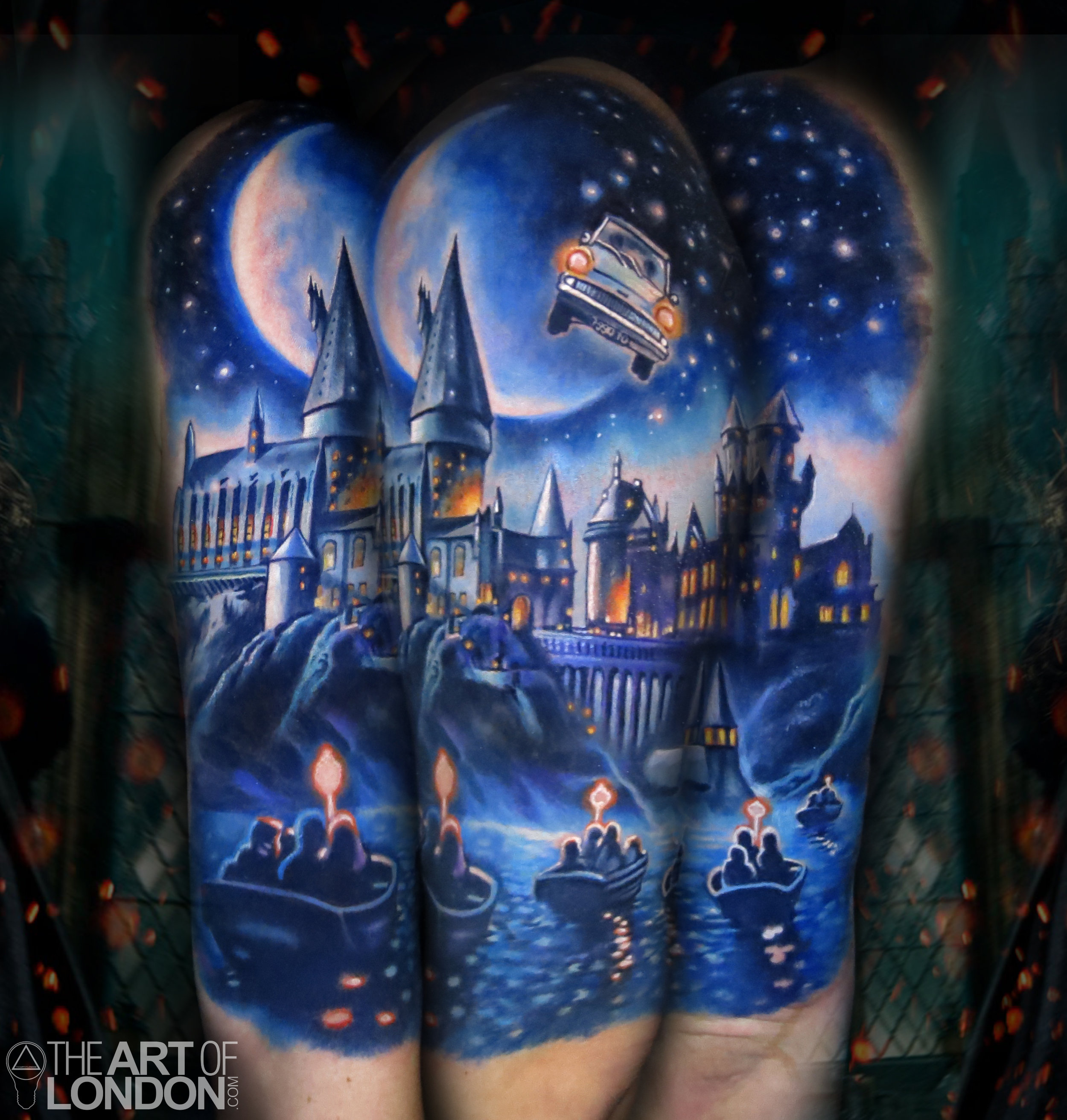 harry potter hogwarts castle tattoo.jpg