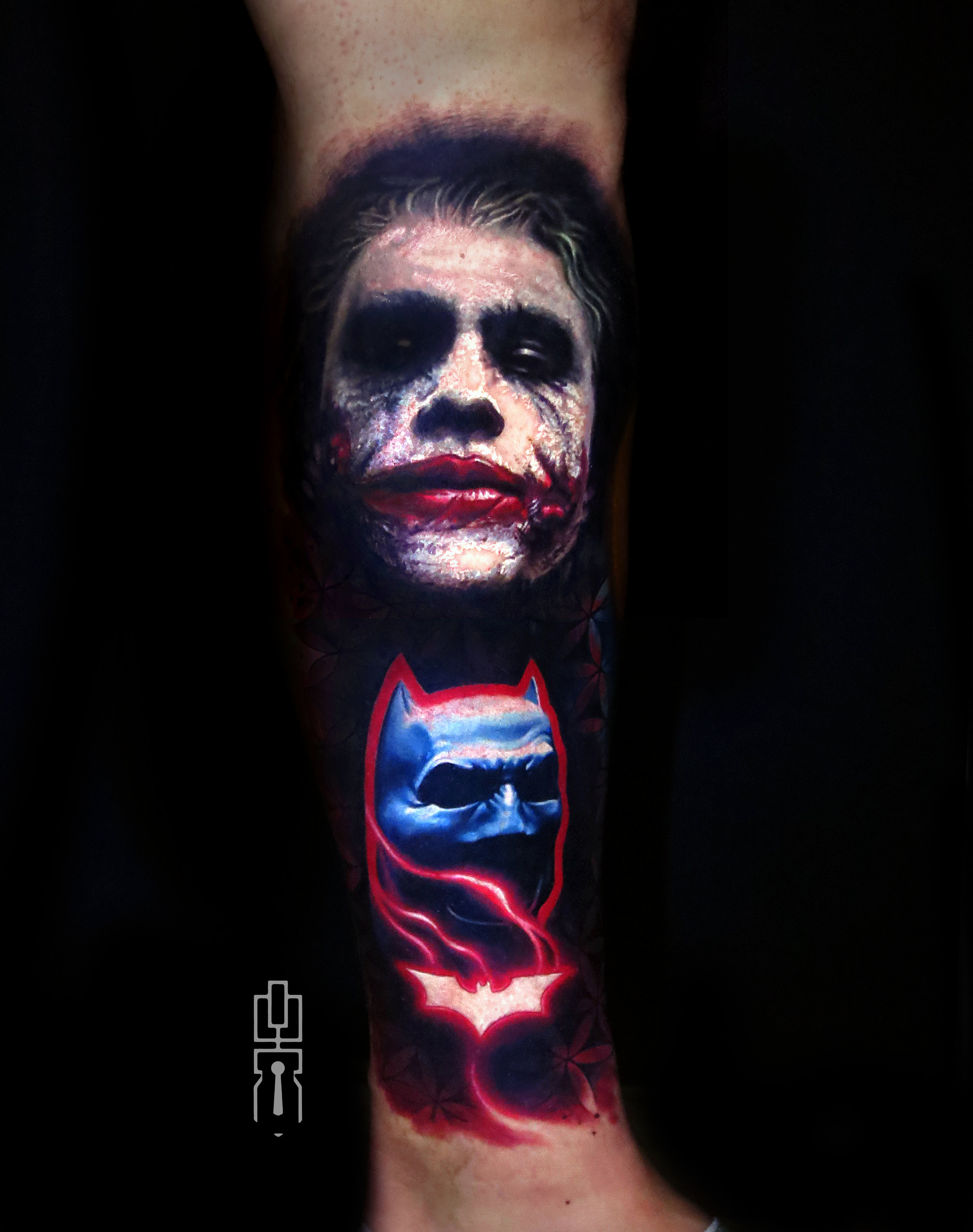 Joker Heath ledger Dark Knight batman cowl tattoo.jpg
