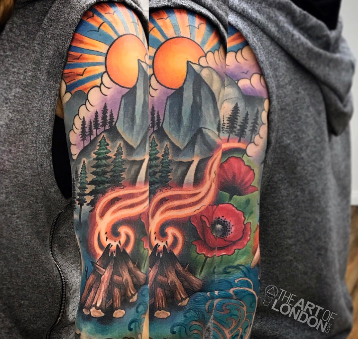 half dome campfire poppy tattoo.png