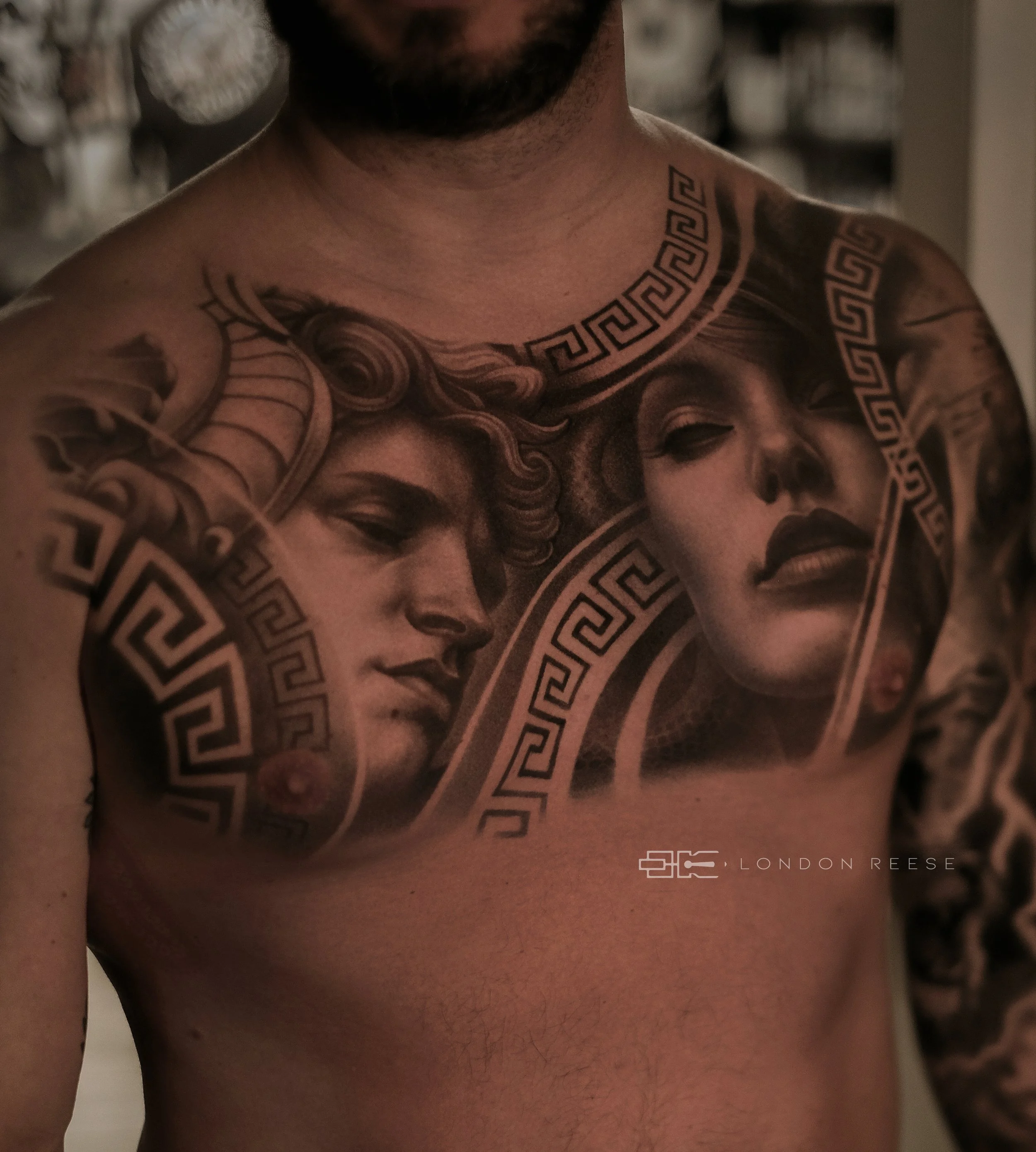 perseus medusa greek statue tattoo chest piece london reese 5.jpg