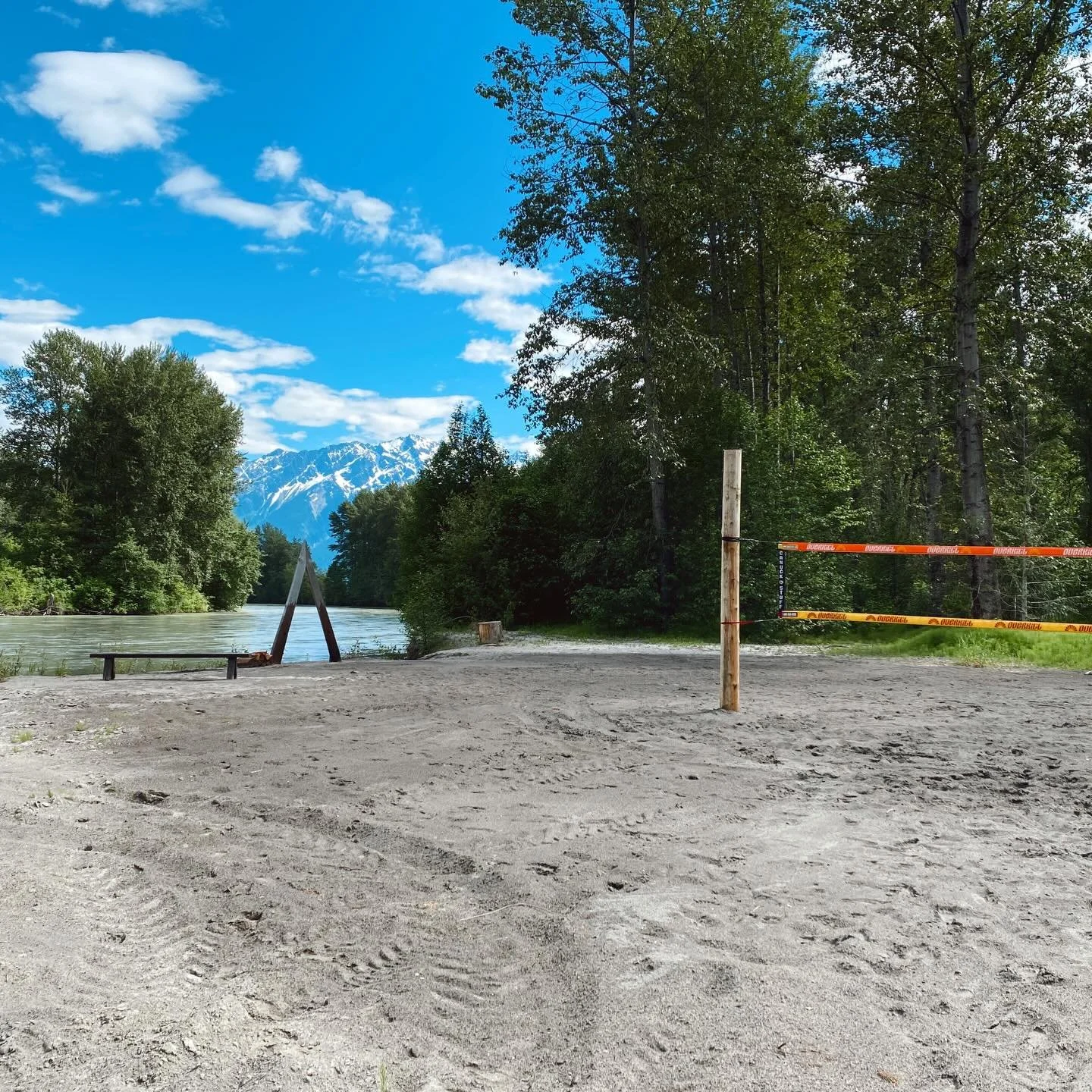 Our new favourite zone.. The riverfront volleyball court is ready for action!