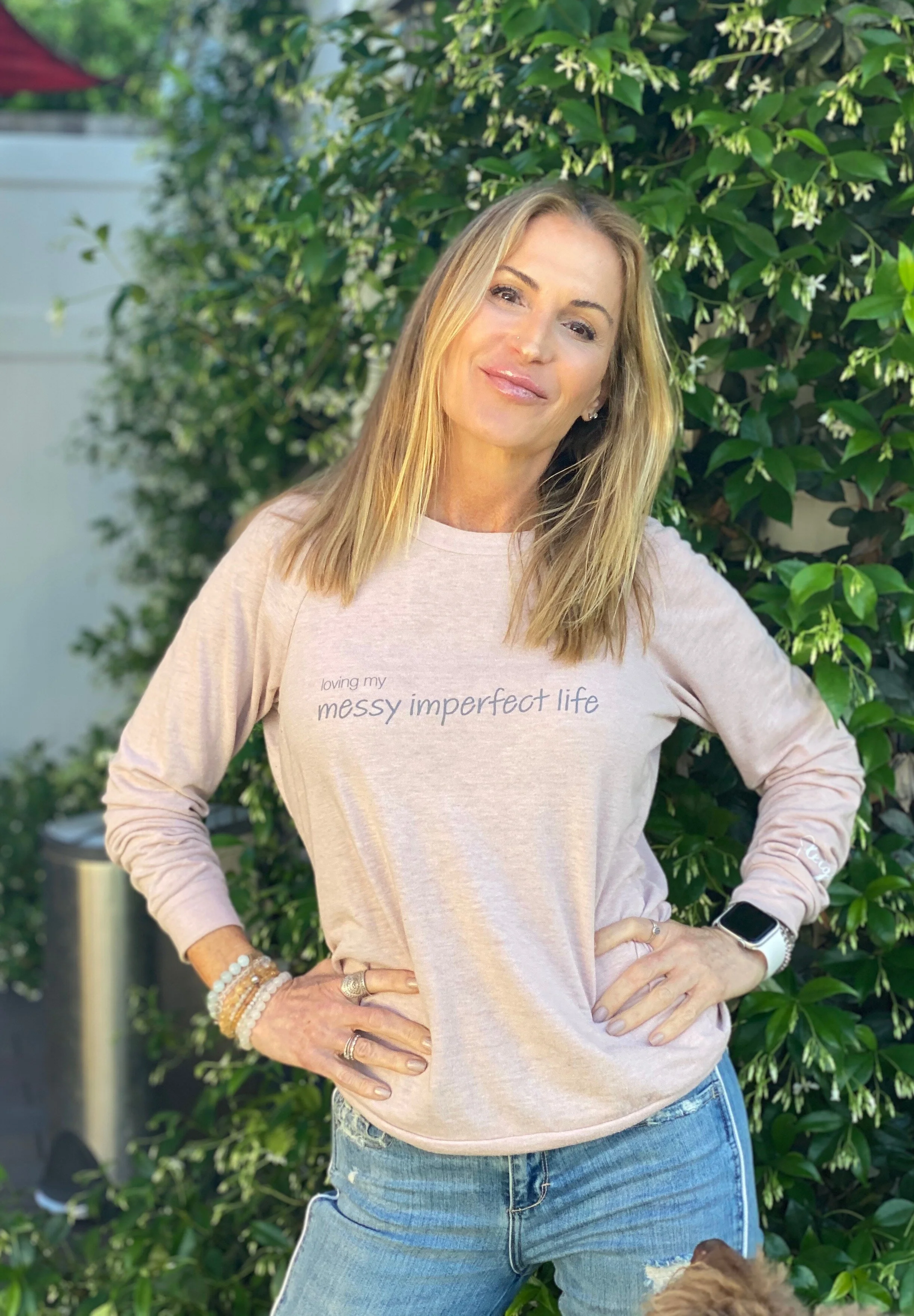 loving my messy imperfect life sweatshirt