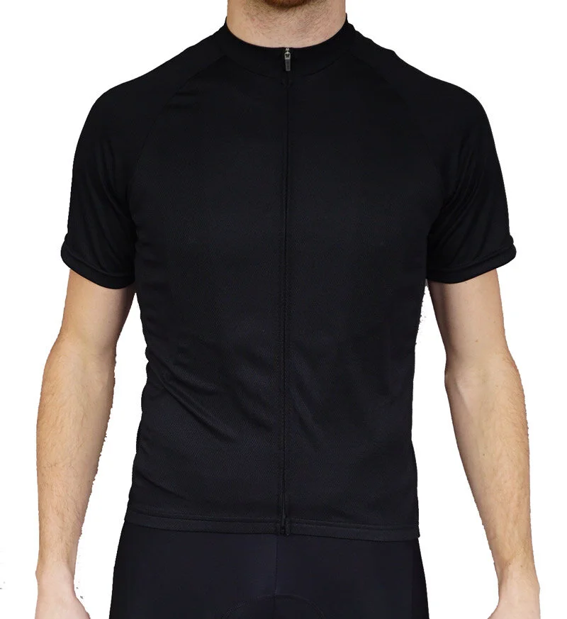 Men's Race Jersey Black — The Black Bibs