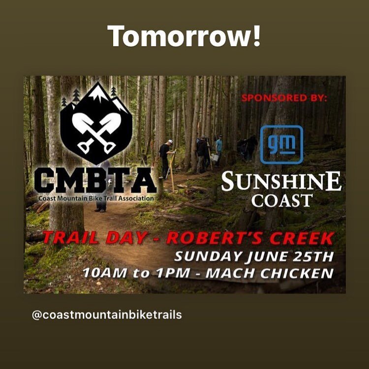Both shops will be closed tomorrow Sunday June 25th! We will be at the @coastmountainbiketrails Mach Chicken trail day! 10am-1pm in Roberts Creek sponsored by @sunshinecoastgm