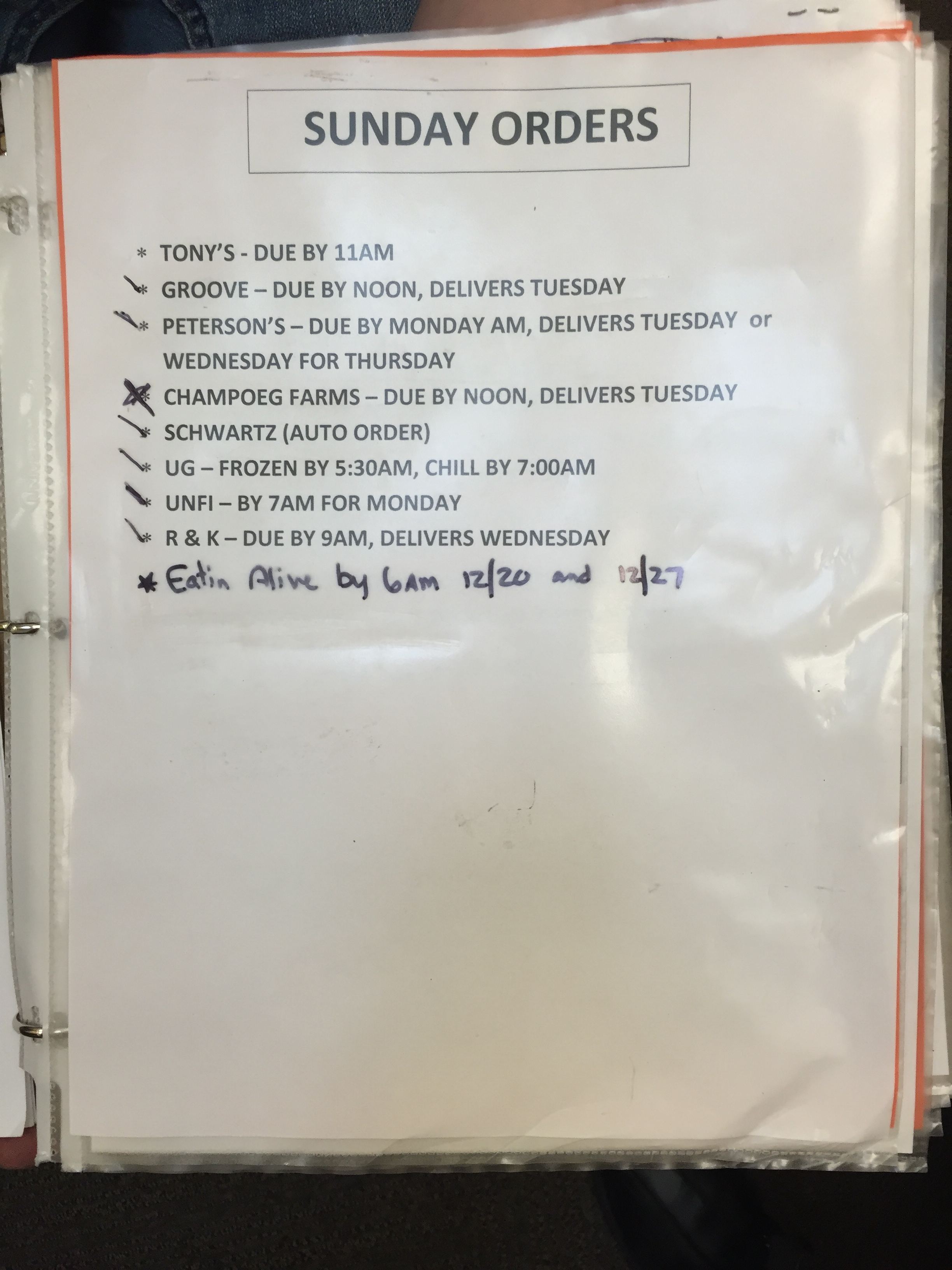An small vendor order guide for New Seasons, a natural and specialty grocery store in Portland, OR.