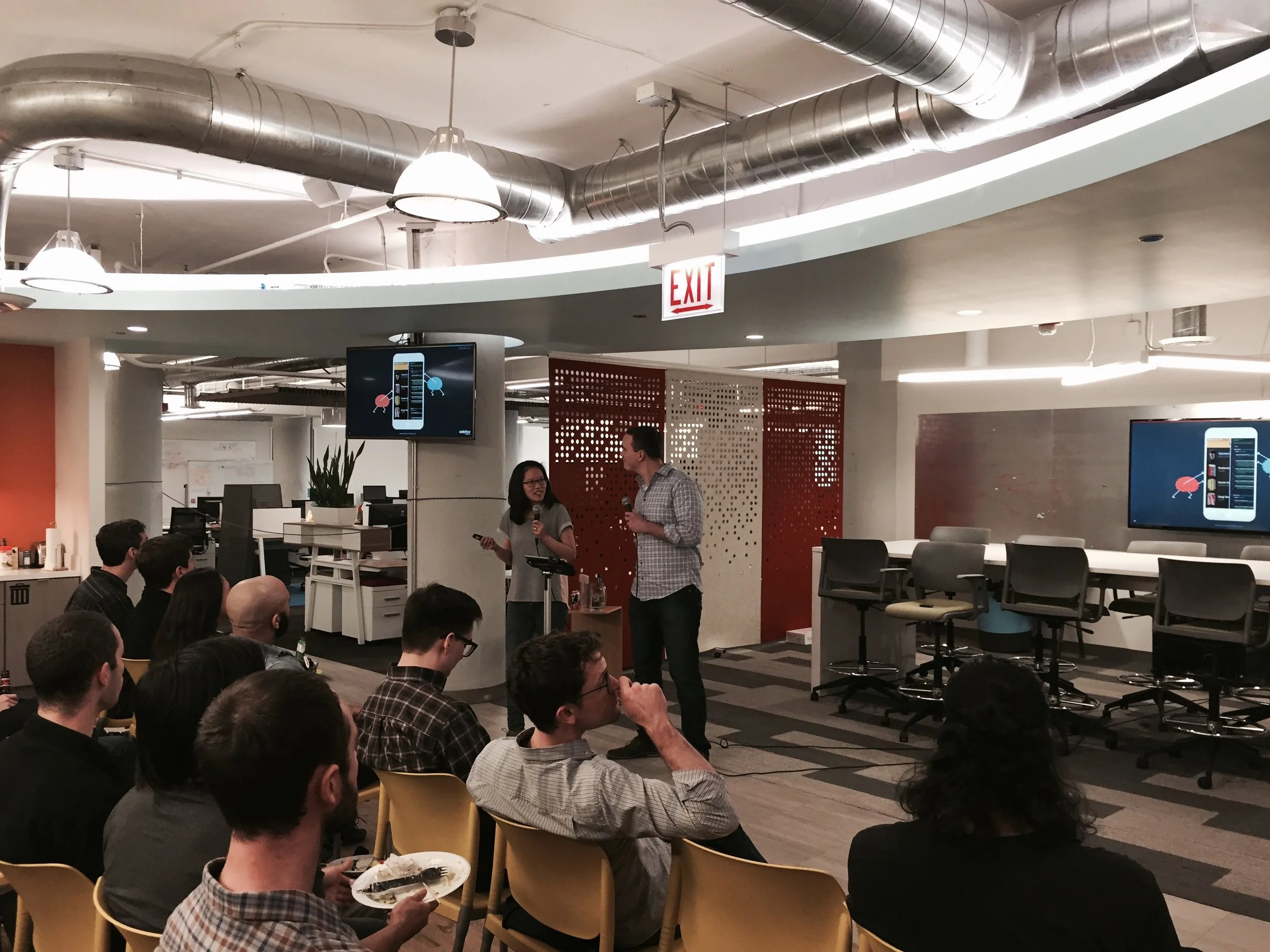 Speaking about designer developer collaboration at the Art & Science of IxD Meetup in Chicago.