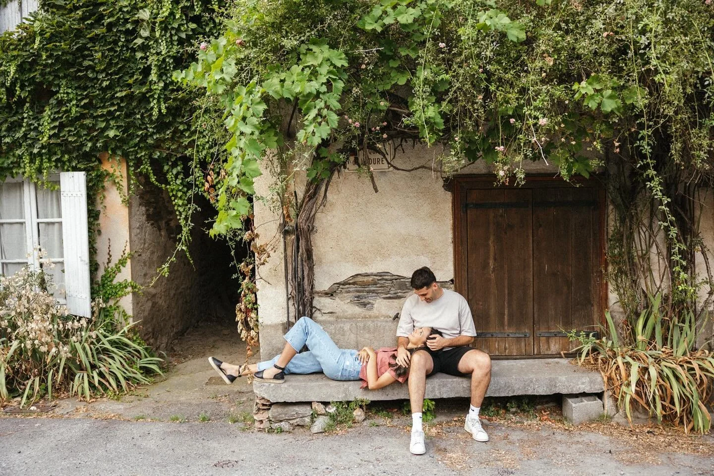 My sister Agath &amp; Pierre in the South of France, just a village away from where we grew up.