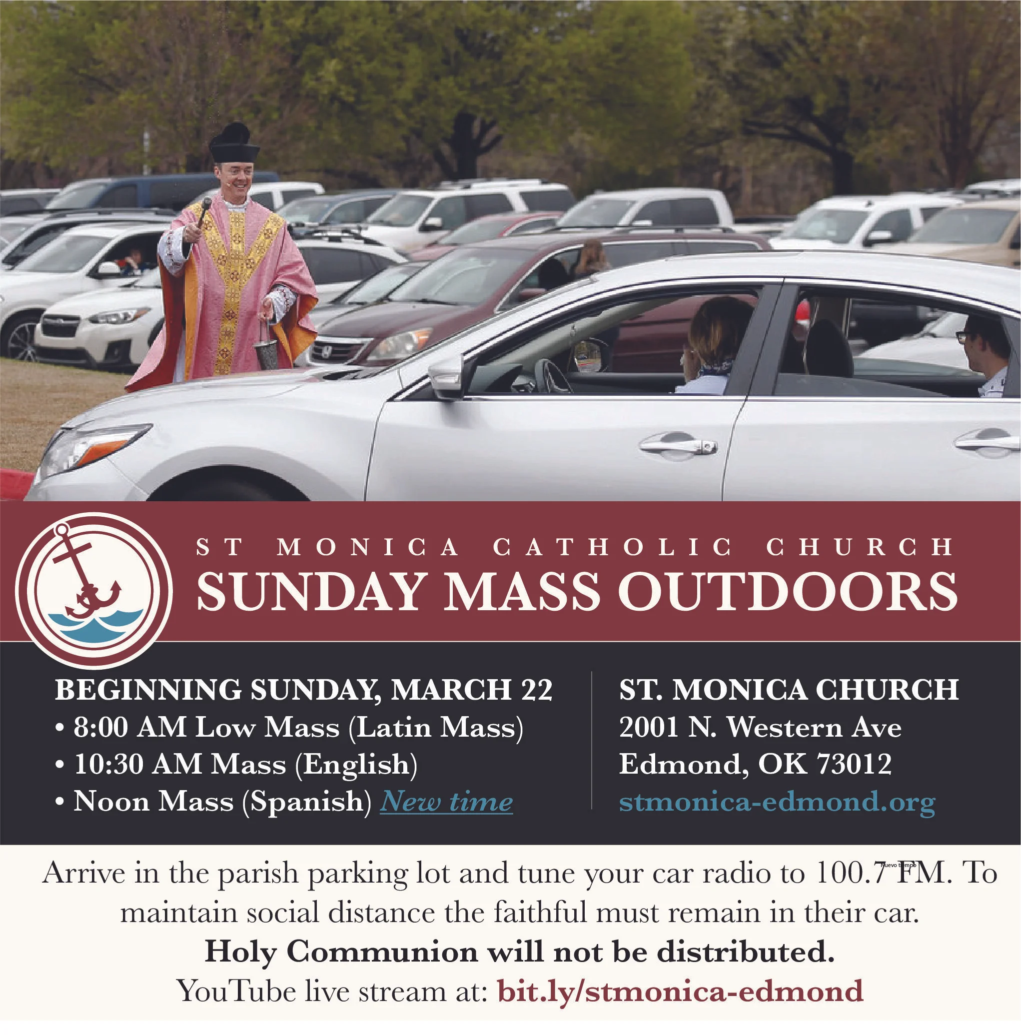 Sunday Outdoor Masses Beginning March 22nd / MISAS AL AIRE LIBRE LOS DOMINGOS
