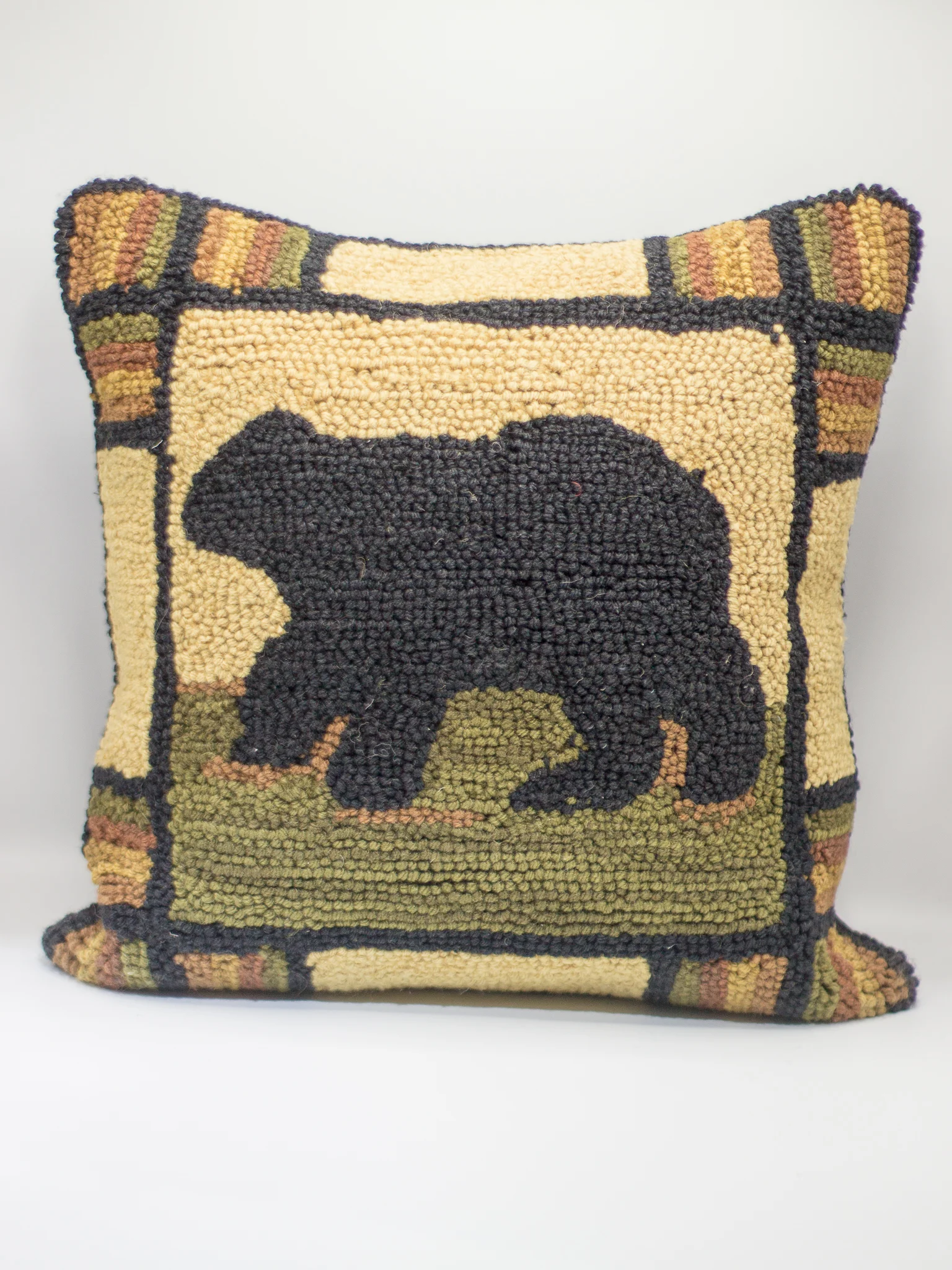Black Bear Pillow - Cream