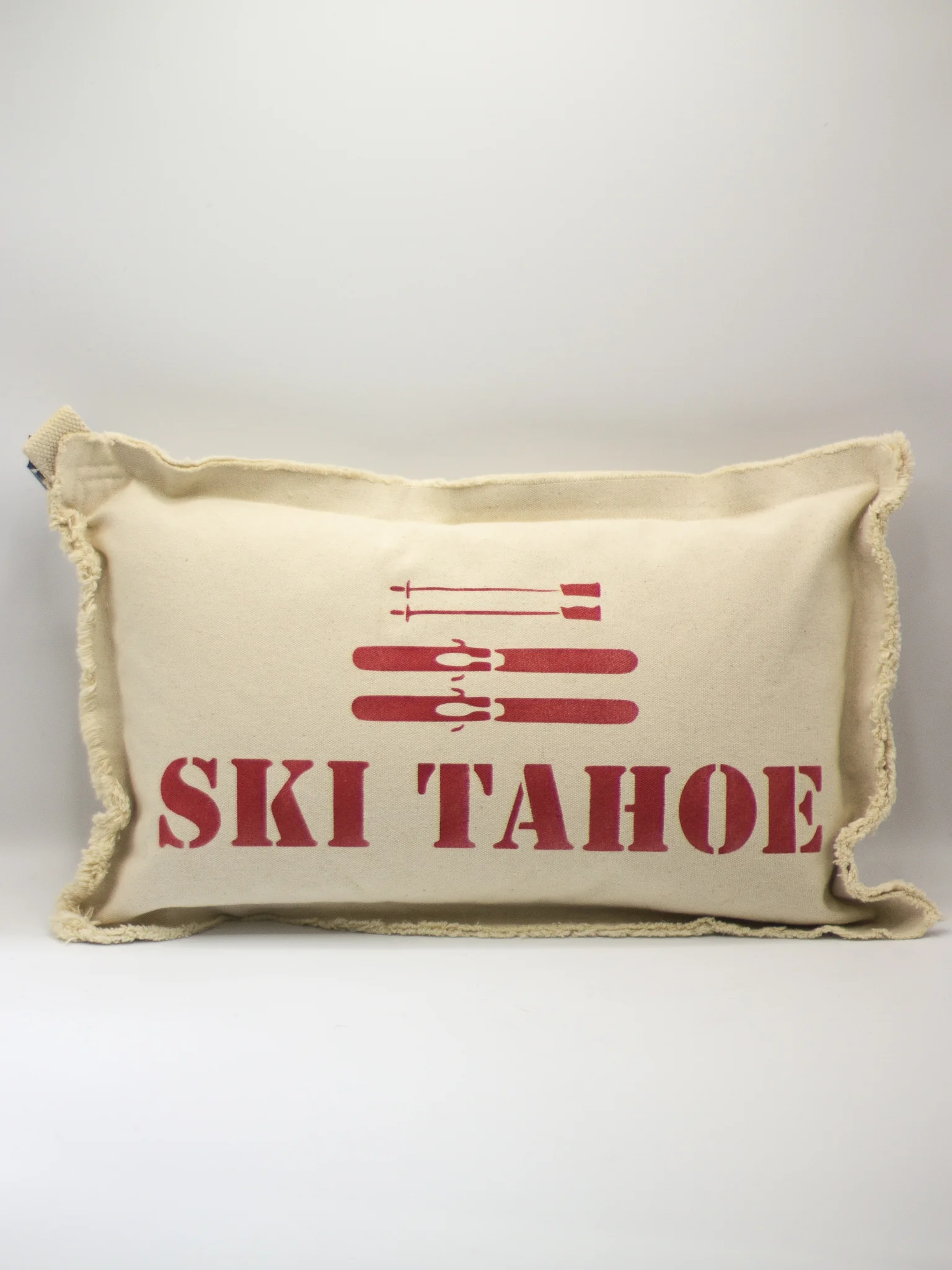 Ski Tahoe - Lumbar Pillow - Red