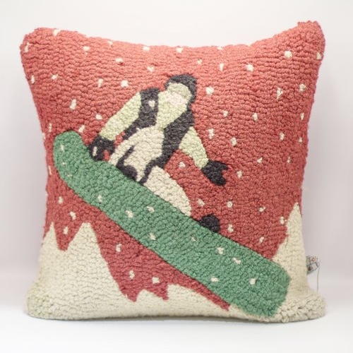 Snowboarder Throw Pillow