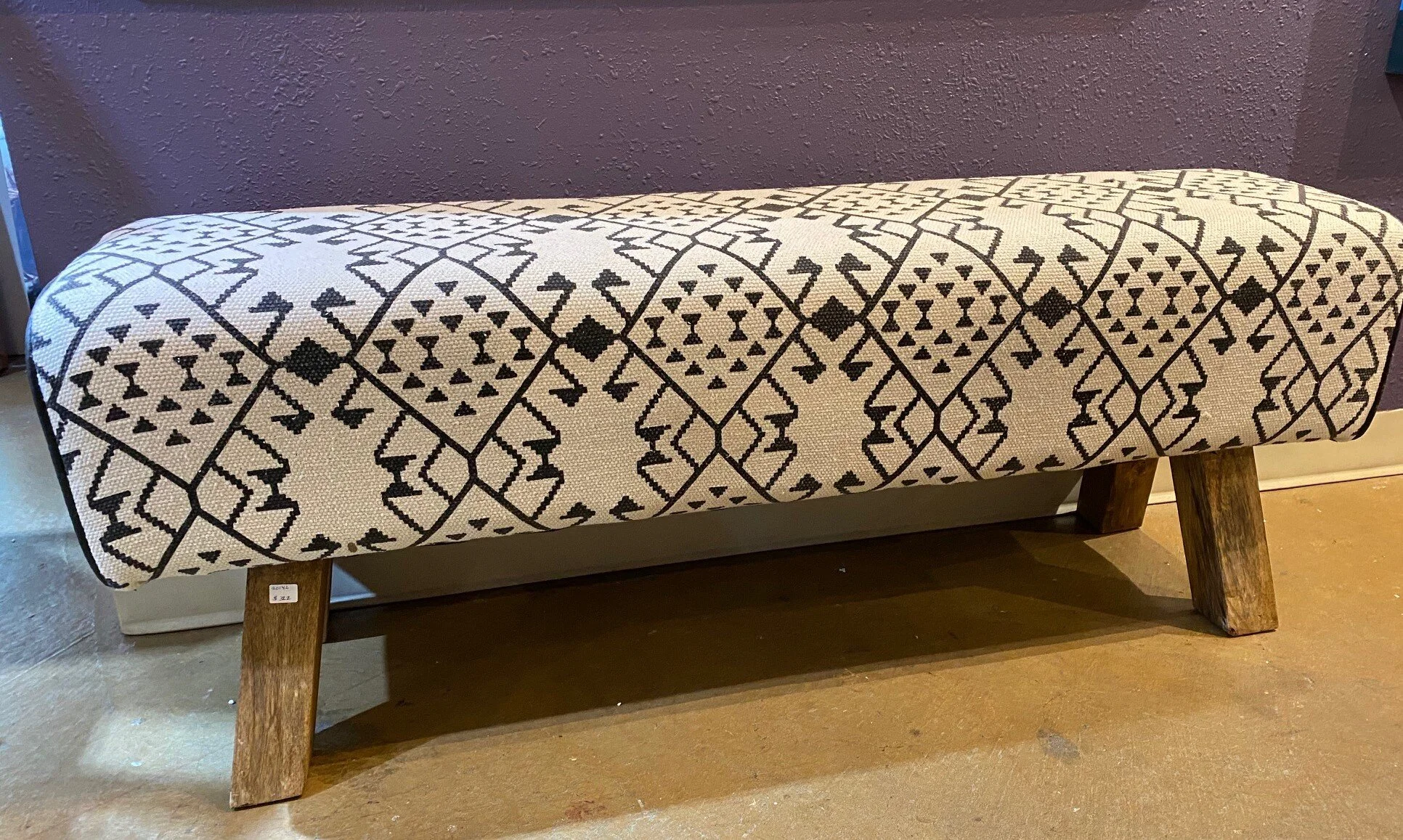 Black and White Geometric Pattern Bench