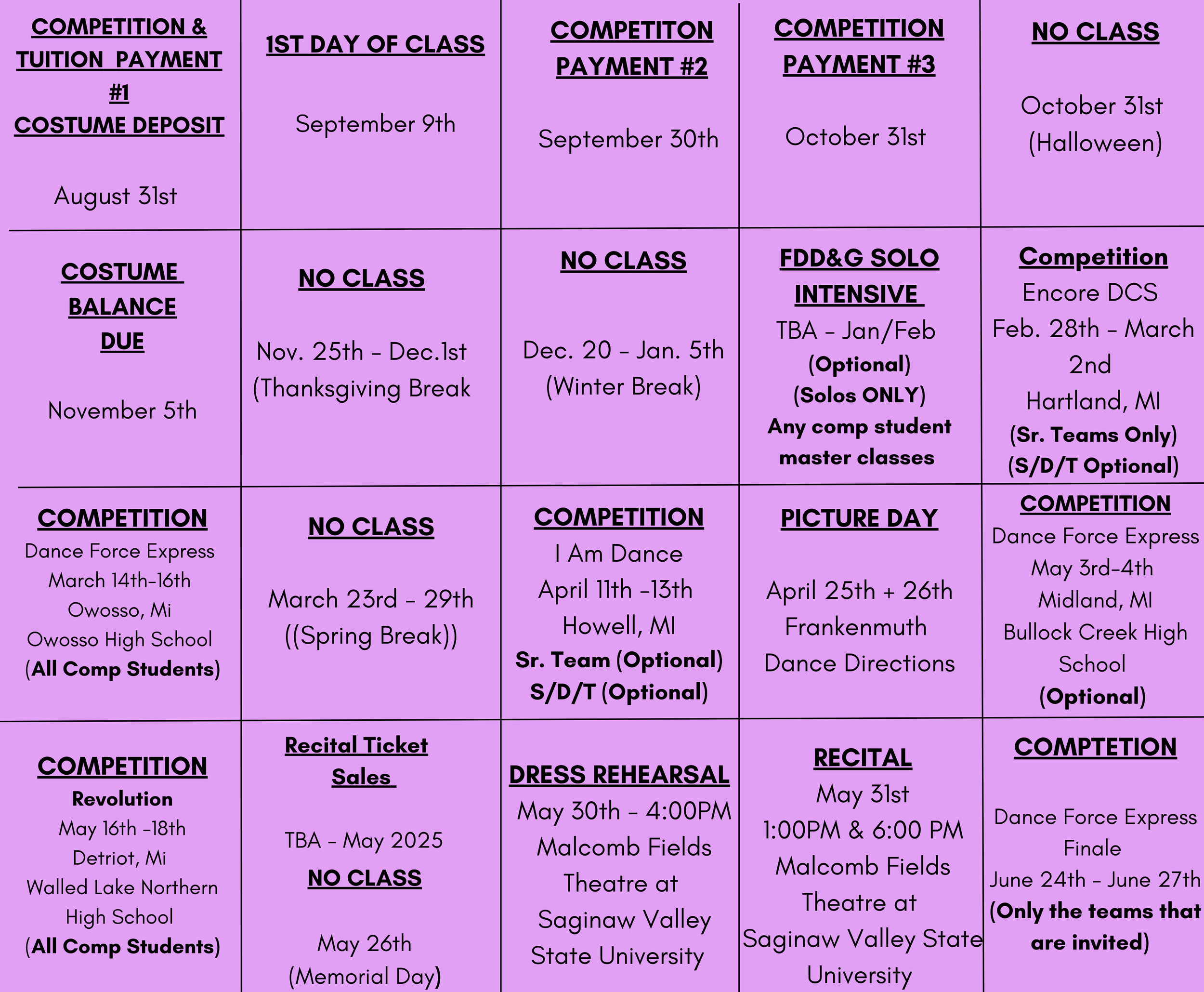 Competition Dance Parent Portal — Dance Directions