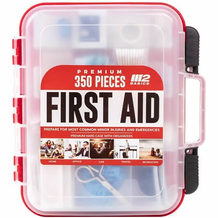M2 BASICS 350 Piece Emergency First Aid Kit for Home & Office