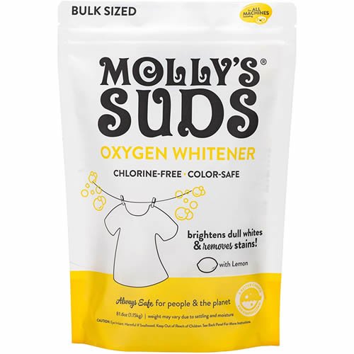 Molly's Suds Natural Oxygen Whitener, Non Chlorine, Brightens Whites, Free of Bleach