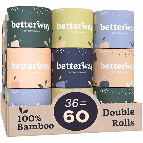 Betterway Bamboo Toilet Paper 3 PLY - Eco Friendly, Sustainable Toilet Tissue