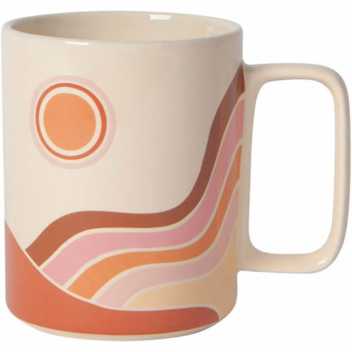 Now Designs Studio Solstice Porcelain Mug, Natural, Custom Design Coffee Mug