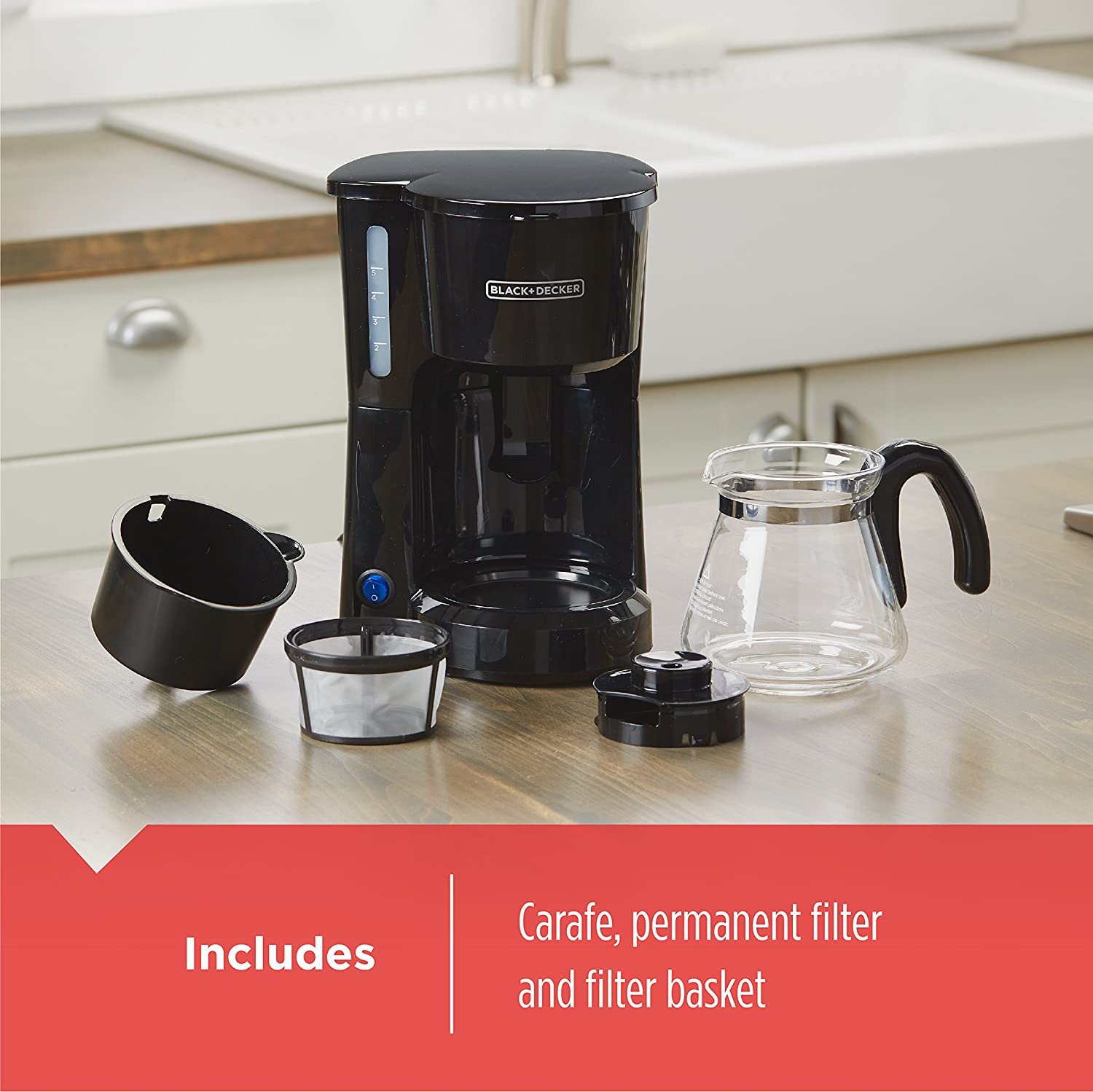 BLACK+DECKER 5-Cup Coffeemaker for home, dorm room, & small coffee shop