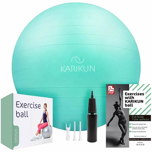KARIKUN Exercise Ball, 65cm Yoga Ball, Medicine Ball Chair for Fitness & Workout