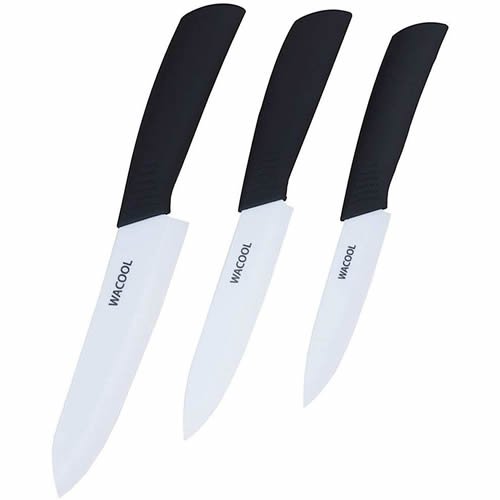 WACOOL Ceramic Knife Set 3-Piece with 3 Knife Sheaths for Each Blade