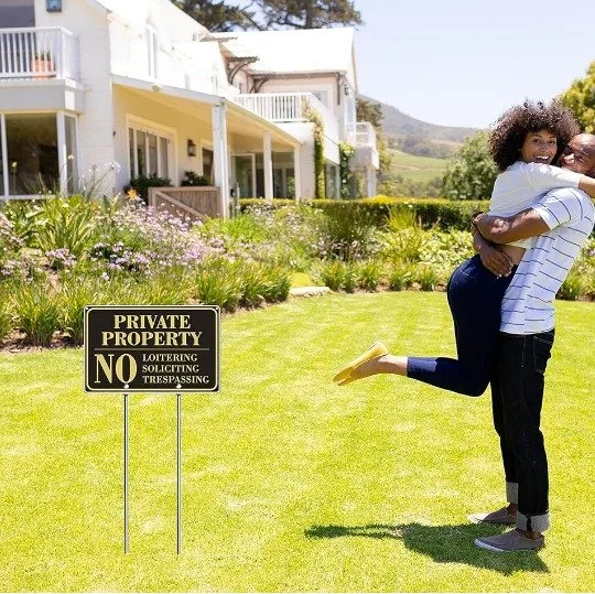  Private Property No Trespassing Sign, No Soliciting Signs for House, No Loitering Sign for Yard (Copy)