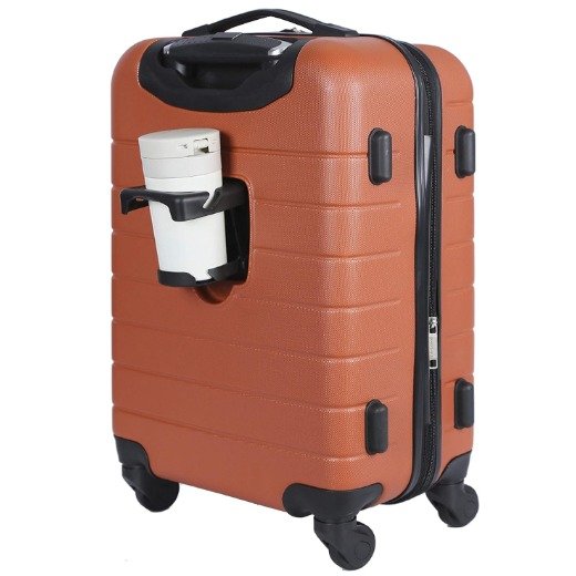Wrangler Smart Luggage Set with Cup Holder and USB Port, Burnt Orange, 20-Inch Carry-On (Copy)