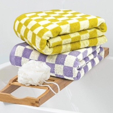  Jacquotha Checkered Bath Towel Set in Yellow and Lilac, Soft Colorful Bath Towels (Copy) (Copy) (Copy) (Copy)
