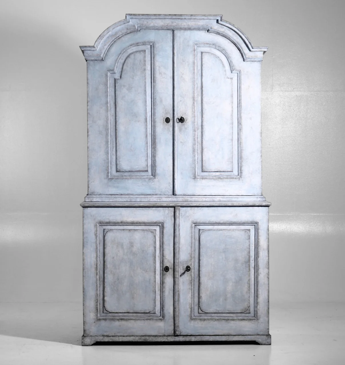 12650 2d Two Part Swedish Baroque Cabinet Original Lock With Key