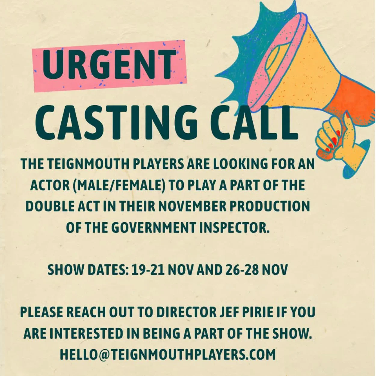 Urgent Casting Call