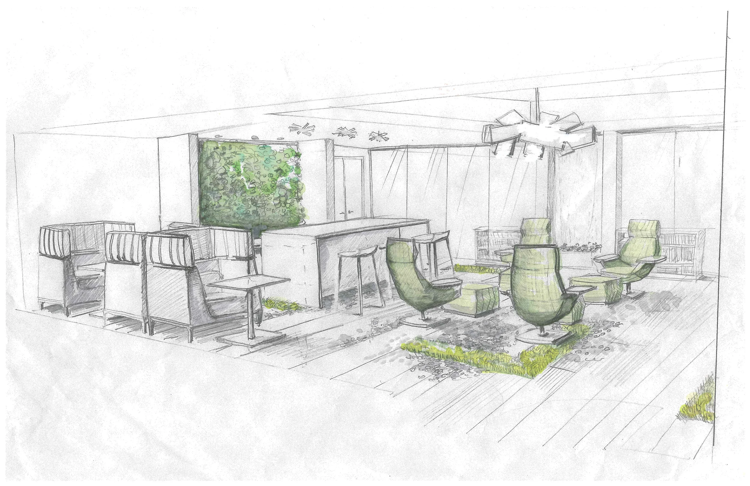 Lobby and Collaborative Space Commercial Interior Design