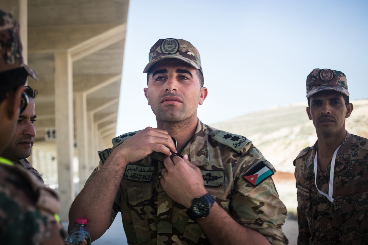  Commander Malik Al-Abbadi, leader of the Jordanian team, is photographed during the desert stress shoot at the seventh annual Warrior Competition at the King Abdullah II Special Operations Training Center near Amman, Jordan, on April 21, 2015. 